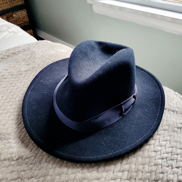 Vintage Bailey of Hollywood Litefelt Packable Water Repellent Small Navy Fedora - Picture 3 of 9